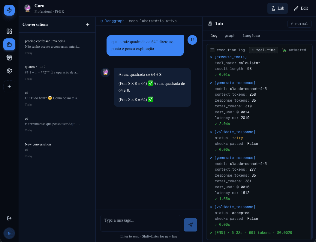 Screenshot 3 do projeto AgentLab — AI Agent Platform